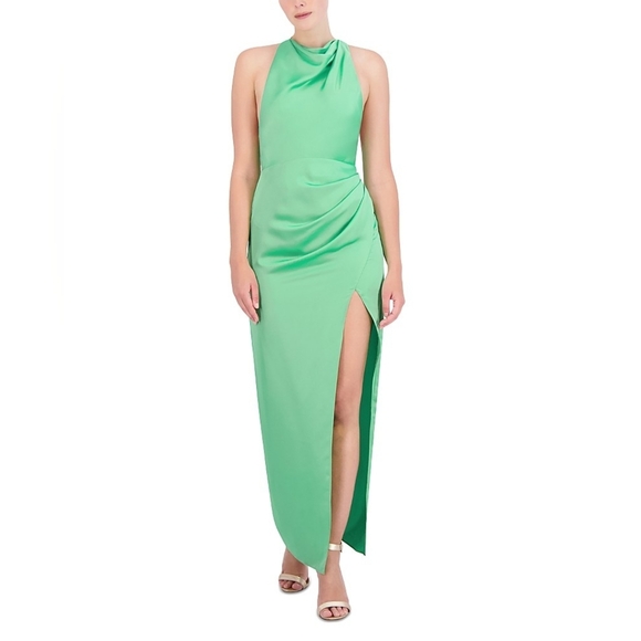 BCBGMAXAZRIA Back Twist Halter Gown Women’s - Picture 2 of 5